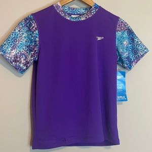Speedo Purple swim tee Sz XL (16) NWT